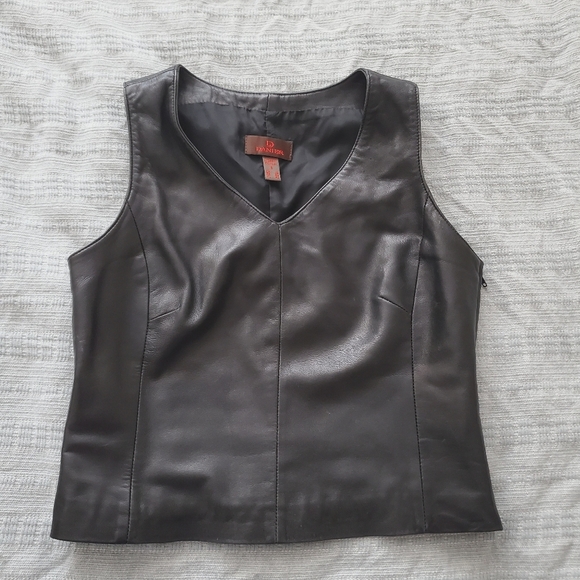 Danier Tops - 90's DANIER Soft Leather Sleeveless V Neck Vest